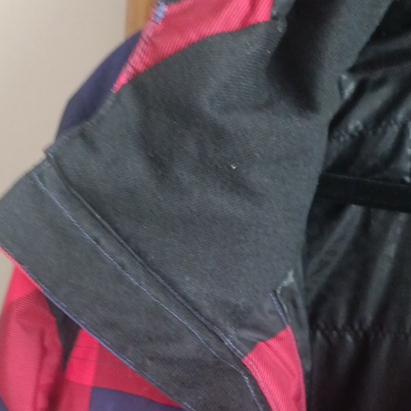 Vans Utility Vibrant Plaid Blue And Red Hooded Rain Jacket Size M Unisex - Picture 4 of 5